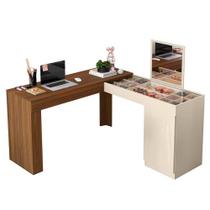 Escrivaninha canto mobler penteadeira star feijo/off white