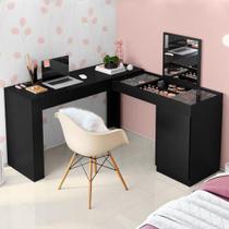 Escrivaninha canto mobler penteadeira star preto fosco