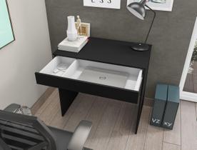 Escrivaninha Charlotte Mesa para Computador 1 Gaveta Preto Fosco