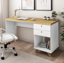 Escrivaninha Com 2 Gavetas e 1 Nicho Artany Sky Cor Olmo com Branco