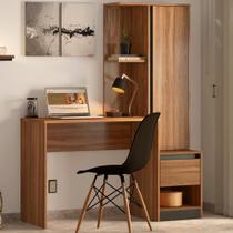 Escrivaninha com Armario 1 Porta 1 Gaveta 1 Nicho Office Morada