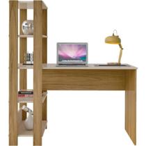 Escrivaninha com Estante 3 Prateleiras Match Off White e Carvalho