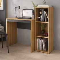 Escrivaninha com Estante CR25353 Moderno 3 Nichos MDP 115CM Mel Multimóveis Escrivaninha com Estante CR25353 Moderno 3 Nichos MDP 115CM Mel Multimóveis