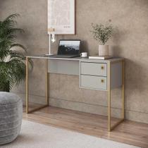 Escrivaninha com Gavetas 120cm Home Office com Pés em Metal