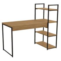 Escrivaninha com Prateleiras para Quarto Adolescente 136cm Kappesberg Freijo/Preto Fosco