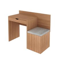 Escrivaninha Com Puff 1 Gaveta 107,3x84,5x46,5 cm Amêndoa