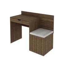 Escrivaninha Com Puff 1 Gaveta 107,3x84,5x46,5 cm Nogal