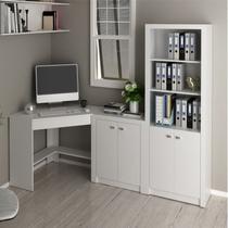 Escrivaninha de Canto com 1 Gaveta, Armário Baixo e Armário Alto Escrivaninha de Canto com 1 Gaveta, Armário Baixo e Armário Alto