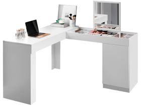 Escrivaninha de Canto com Penteadeira Star Branco Fosco