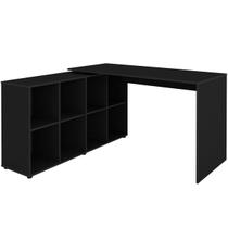Escrivaninha de Canto Escritório em L Nero MDP 8 Nichos Escrivaninha de Canto Escritório em L Nero MDP 8 Nichos