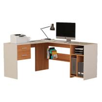 Escrivaninha de canto luna off white / naturale - village móveis