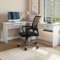 Escrivaninha de Canto Max 1 Gaveta Branco Absoluto Zanzini