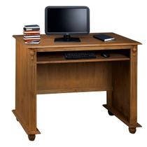 Escrivaninha de Madeira com Porta Teclado e Pés Torneados Escrivaninha de Madeira com Porta Teclado e Pés Torneados