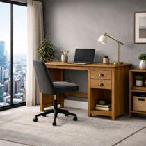 Escrivaninha de Madeira Maciça 2 Gavetas Boho Rústica Praia