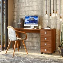 Escrivaninha Dubai Lukaliam Móveis MDP 25mm 4 Gavetas