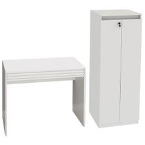 Escrivaninha E Armario Para Escritorio Me4173 Me4151 Branco Escrivaninha E Armario Para Escritorio Me4173 Me4151 Branco