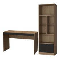 Escrivaninha e Estante Livreiro Para Escritorio B30 Mell Preto NOVAM Escrivaninha e Estante Livreiro Para Escritorio B30 Mell Preto NOVAM