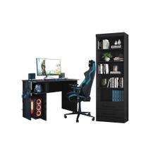 Escrivaninha e Livreiro Multiuso 2 Gavetas Preto