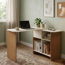 Escrivaninha Elegante para Estudo e Trabalho com Estilo Contemporaneo Cinamomo Off Nomad