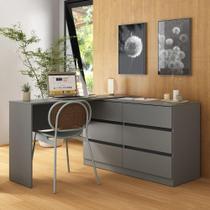 Escrivaninha em L 120cm com 6 Gavetas Flex Multimóveis MP6030