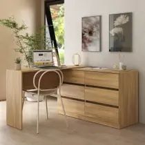 Escrivaninha em L 120cm com 6 Gavetas Flex Multimóveis MP6030