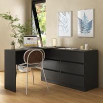 Escrivaninha em L 120cm com 6 Gavetas Flex Multimóveis MP6030