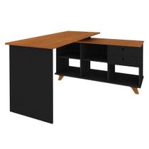 Escrivaninha em L Gold 2 GV Freijó e Preta