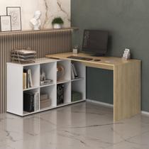 Escrivaninha em L Mesa Office 8 Nichos Nero II Escrivaninha em L Mesa Office 8 Nichos Nero II