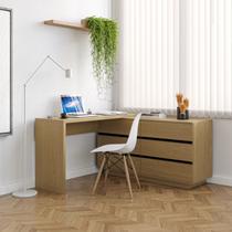 Escrivaninha em L ou Reta 140cm 6 Gavetas Oring CabeCasa MadeiraOriginals Escrivaninha em L ou Reta 140cm 6 Gavetas Oring CabeCasa MadeiraOriginals