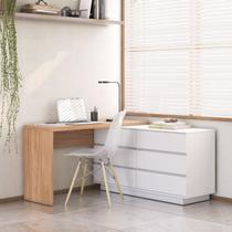 Escrivaninha em L ou Reta Oring 6 Gavetas 230cm CabeCasa MadeiraOriginals Branco E Itapuã