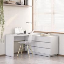 Escrivaninha em L ou Reta Oring 6 Gavetas 230cm CabeCasa MadeiraOriginals Branco Escrivaninha em L ou Reta Oring 6 Gavetas 230cm CabeCasa MadeiraOriginals Branco