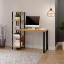 Escrivaninha Em Mdf 5 Prateleiras 123 X 44 Cm Freijó/preto Fosco Pradel Dalla Costa Escrivaninha Em Mdf 5 Prateleiras 123 X 44 Cm Freijó/preto Fosco Pradel Dalla Costa