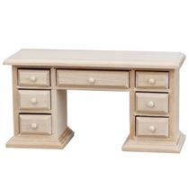 Escrivaninha em miniatura Dollhouse em madeira inacabada em escala 1:12 Escrivaninha em miniatura Dollhouse em madeira inacabada em escala 1:12