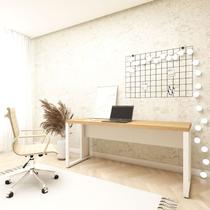 Escrivaninha Escritório Home Office 1,70m X 0,70m com Pés em Metal Industrial Executive 5f