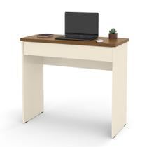 Escrivaninha Escritório Quarto Mesa Computador Estudo Home Office 1 Gaveta Max - Offwhite/Freijó