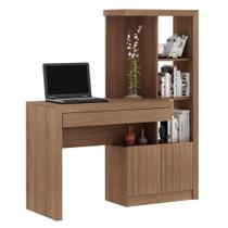 Escrivaninha Estante com 2 Portas e Gaveta Multimóveis CR25040 Amendoa