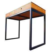 Escrivaninha Estilo Industrial de Madeira e Ferro com 2 Gavetas Escrivaninha Estilo Industrial de Madeira e Ferro com 2 Gavetas