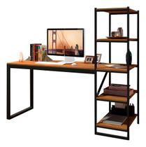 Escrivaninha Estudo Home Office Industrial Para Escritório Mesa Trabalho Com Prateleiras