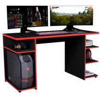 Escrivaninha Gamer para computador modelo Ideal Pró 1000 Black preta com vermelha 1.36 professional ultimas unds