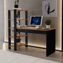 Escrivaninha Home Milão 121cm com Estante e Prateleiras Mesa para Computador Home Office Moderna para Escritório Quarto Estudo Estrutura Reforçada