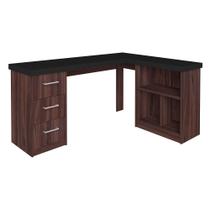 Escrivaninha Home Office 1 Prateleira Mobile Mali Preto/Ipê - Artany Escrivaninha Home Office 1 Prateleira Mobile Mali Preto/Ipê - Artany