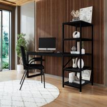 Escrivaninha Home Office c/ Prateleira Innovare Industrial Preto