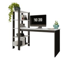 Escrivaninha Home Office Estudo Escritório Prateleiras Artemis Mesa Industrial Nichos Sala Notebook Gamer Quarto Computador Simples Impressora - Moveis House