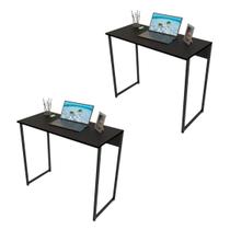 Escrivaninha Home Office Industrial 90x50 MDF Preto Para Quem Busca Praticidade e Estilo