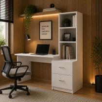 Escrivaninha Home Office Penteadeira Lumi com Nichos Organizador - Branco Escrivaninha Home Office Penteadeira Lumi com Nichos Organizador - Branco