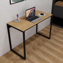 Escrivaninha Industrial 0,90m de Madeira e Metal para Home Office, Moderna, Compacta e Resistente Nogal