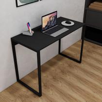 Escrivaninha Industrial 0,90m de Madeira e Metal para Home Office, Moderna, Compacta e Resistente Preto