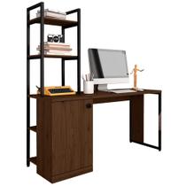 Escrivaninha Industrial Arizona Preto Fosco/Imbuia - Móveis Arapongas Escrivaninha Industrial Arizona Preto Fosco/Imbuia - Móveis Arapongas