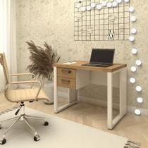 Escrivaninha Industrial com 2 Gavetas e Pés em Metal 90cm