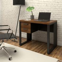 Escrivaninha Industrial com 2 Gavetas e Pés em Metal 90cm